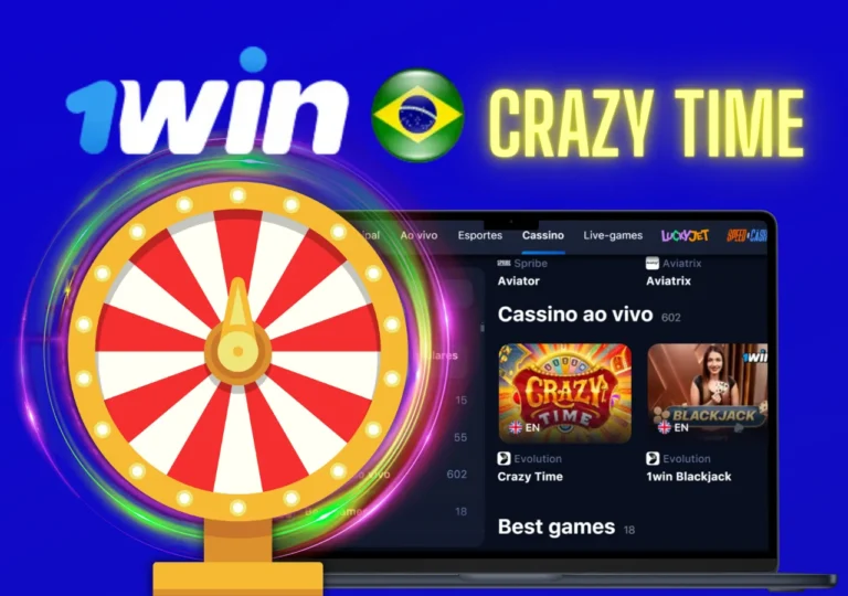 Jogue Crazy Time ao vivo no 1Win e receba bonusamas interactivos.