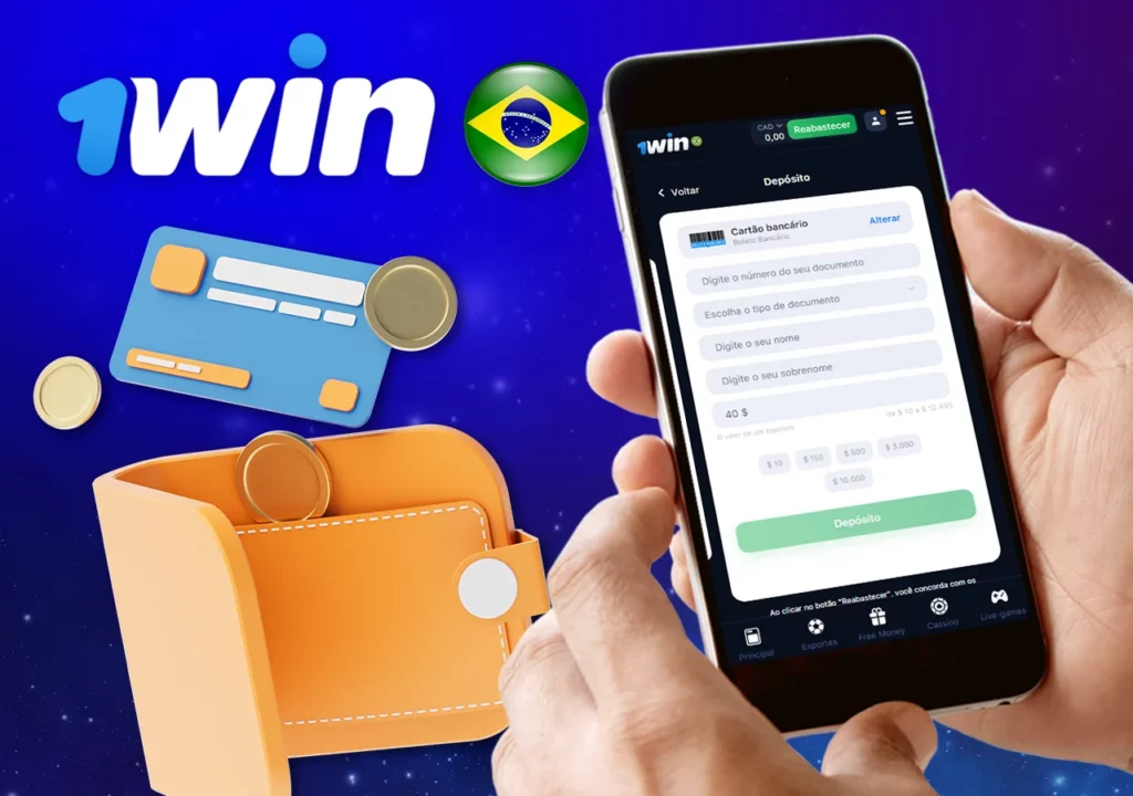 Vários métodos de pagamento disponíveis na 1win